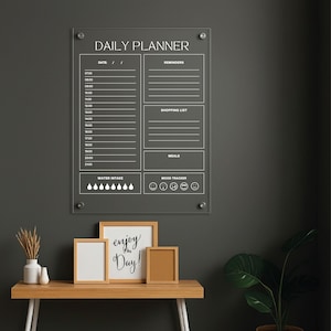 Planejador de parede personalizado em acrílico para escrever e apagar | Lista de tarefas