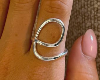 The Loop Ring, 925 Sterling Silver Loop Ring | Sculptural Statement Ring