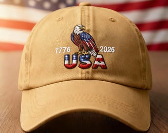 Embroidered United States 250th Anniversary Wash Cap 2026, 1776–2026 Eagle Cap, Embroidered USA Flag Veteran Gift United States, Usa 250th