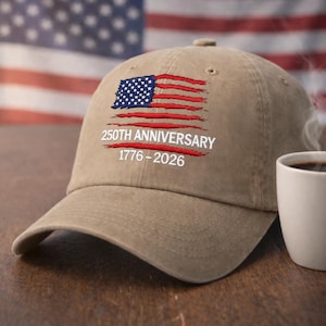 Embroidered United States 250th Anniversary Wash Cap, Embroidered 1776–2026 Eagle Cap, US Flag Veteran Gift United States, USA 250th Year
