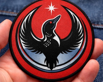 Minnesota Loon Embroidered Patch, Northern Wildlife Applique, Iron On Sew On Jacket Clothing