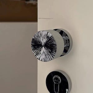 Juego de pomos de latón macizo para puertas, herrajes para puertas interiores estilo art déco, cerradura de embutir con diseño de rayos de sol hecha a mano.