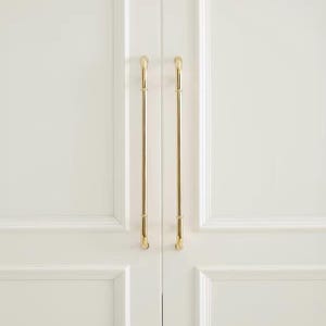French Vintage Cabinet Pulls, Polished Chrome & Gold Long Wardrobe Handles, Scroll Design Dresser Drawer Hardware