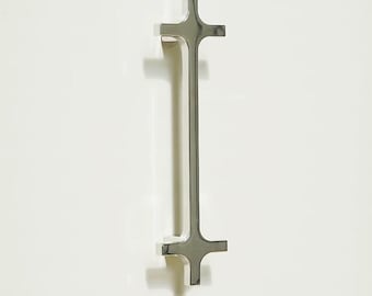 Chrome Star Cross Cabinet Knob Pull | Modern Silver Drawer Handle | Sculptural Cabinet Hardware