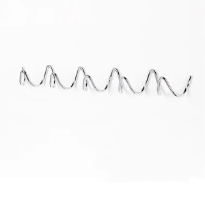 May include: A chrome-finished metal wall hook with a wavy design. The hook has multiple curved sections, creating several hanging points. The design is modern and minimalist, suitable for various spaces.