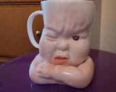 Handmade Ceramic Face Mug – Quirky Sculptural Coffee Cup, Funny Expression Pottery Drinkware, Unique Art Collectible 1
