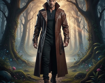 Gabardina de cuero de Gambit de X-Men: Disfraz de cosplay