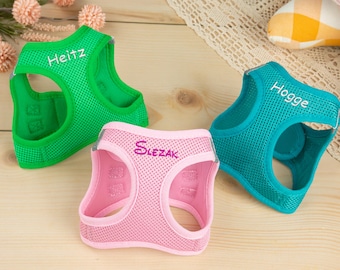 Arnés para perros personalizado bordado, arnés de pecho para perros pequeños, arnés ajustable para perros pequeños, arnés tipo chaleco para perros