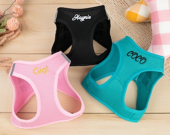 Personalized Dog Harness No Pull Lightweight Pet Cat Soft Padded Dog Harness Cat Harness Puppy Harness Dog Vest Harness Boy Dog Harness