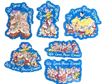 Seven Dwarfs Holographic Cruise Magnets - Set of Six Magnets - Pixie Dust
