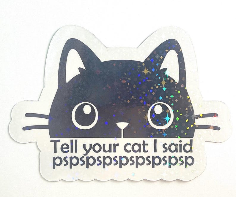 Tell Your Cat I Said Pspsps | Funny Car Magnet | Cute Black Cat Gift image 1