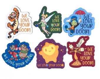 Disney Sidekicks Holographic Cruise Magnets - Version Four - Set of Six Magnets - Pixie Dust