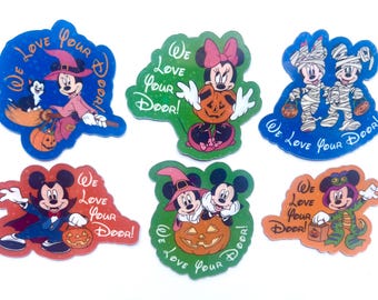 Halloween Mickey and Minnie Holographic Cruise Magnets - Version One - Set of Six Magnets - Pixie Dust