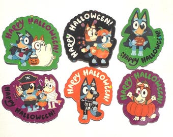 Halloween Bluey Holographic Cruise Magnets - Version Two - Set of Six Magnets - Pixie Dust