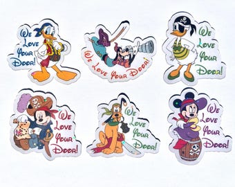Pirate Mickey Holographic Cruise Magnets - Set of Six Magnets - Pixie Dust