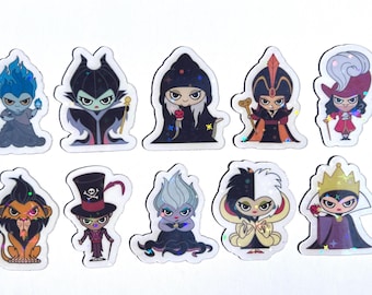 Mini imanes holográficos de villanos - Juego de 10