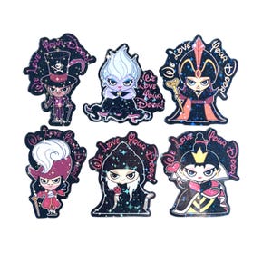 Villains Holographic Cruise Magnets - Version Four - Set of Six Magnets - Pixie Dust