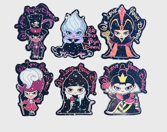 Villains Holographic Cruise Magnets - Version Four - Set of Six Magnets - Pixie Dust