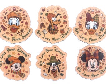 Autumn Mickey Holographic Cruise Magnets - Set of Six Magnets - Pixie Dust
