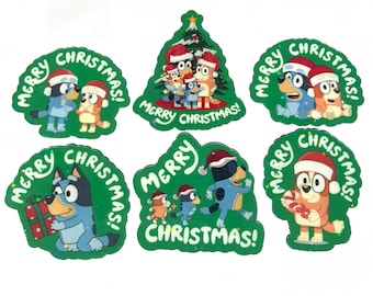 Christmas Bluey Holographic Cruise Magnets - Version One - Set of Six Magnets - Pixie Dust