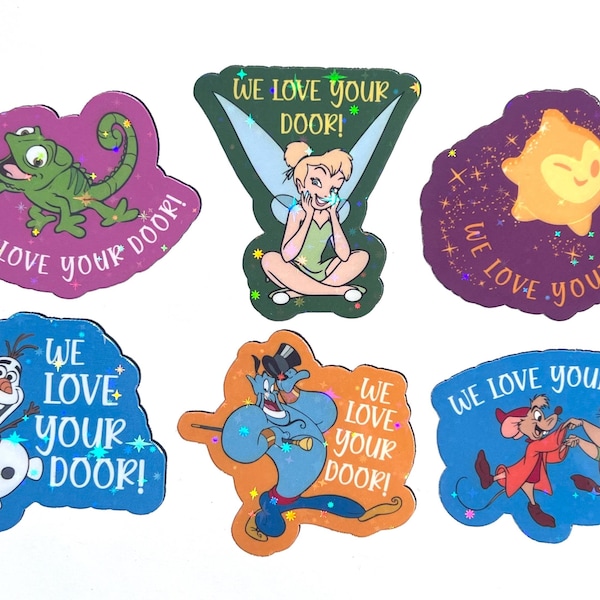 Disney Sidekicks Holographic Cruise Magnets - Version Two - Set of Six Magnets - Pixie Dust