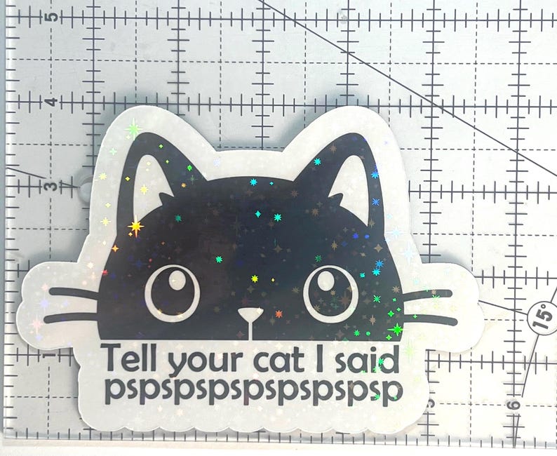 Tell Your Cat I Said Pspsps | Funny Car Magnet | Cute Black Cat Gift image 2