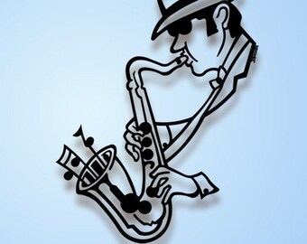 Saxaphone 3-D Wall Art-30"H x 17"W