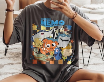 Finding Nemo Checkered PNG, Disney Nemo And Friends Design PNG, Pixar Nemo Matching PNG, Nemo Fish Kids Png, Disneyland Family Download