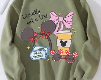 Disney Coquette Bow Png, Literally Just a Girl Png, Disneyland Girls Trip PNG, Mickey Minnie Ears PNG, Magic Kingdom PNG, Digital Download