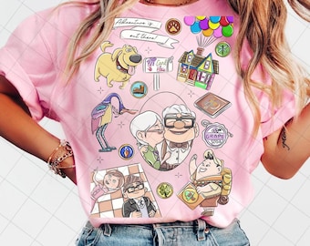Disney Up Coquette Bow Png, Carl and Ellie Png, Adventure Awaits Rainbow Balloons Png, My Greatest Adventure Png, Her Carl His Ellie Png