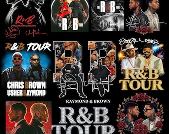 Bundle 12 PNG, fichier PNG Chris Brown Usher Raymond R&B TOUR, Chris Brown et Usher Raymond Tshirt Design téléchargement numérique