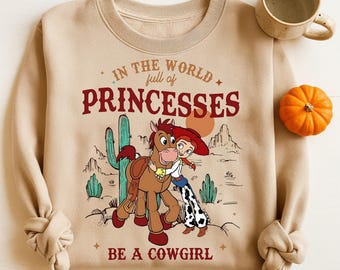 World of Princesses be a Cowgirl, Vintage Jessie and Bullseye png, Retro Long Live Cowgirl Png, Cowgirl Png, toy story Magic Castle, 300 DPI