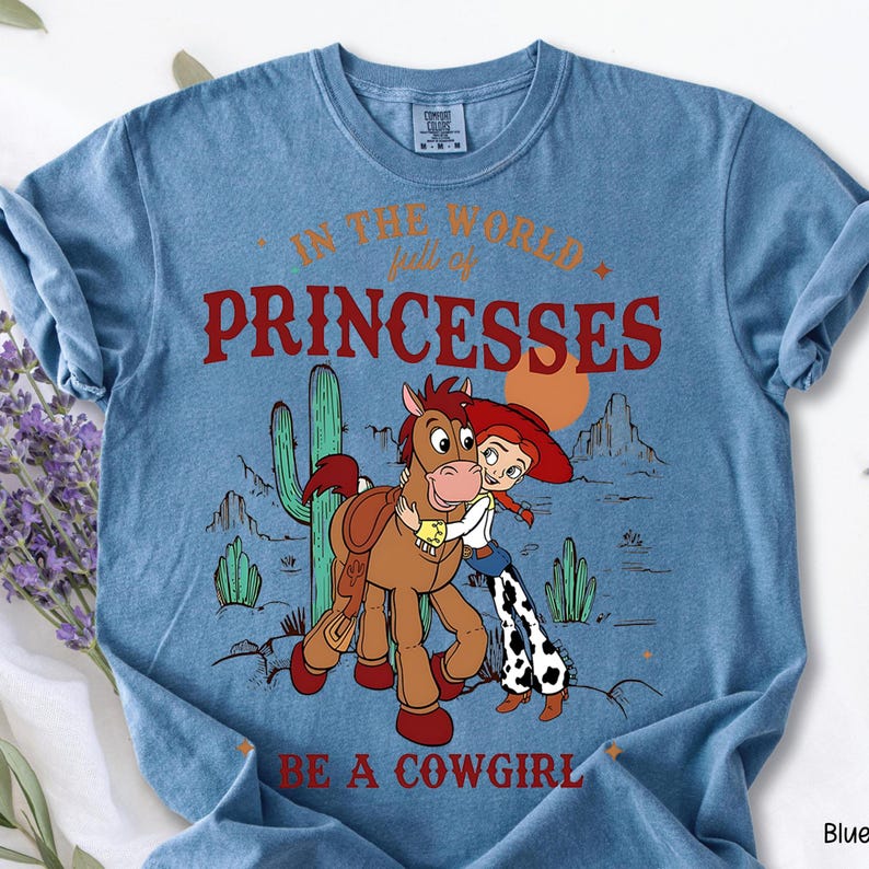 World of Princesses be a Cowgirl, Vintage Jessie and Bullseye png, Retro Long Live Cowgirl Png, Cowgirl Png, toy story Magic Castle, 300 DPI image 2