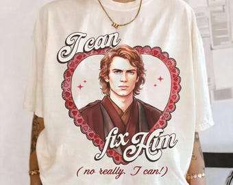 Vintage I Can Fix Him No Really I Can PNG, Coquette Anakin Skywalker Design, Star Wars Movie Graphic, Disney Y2K Digital Download