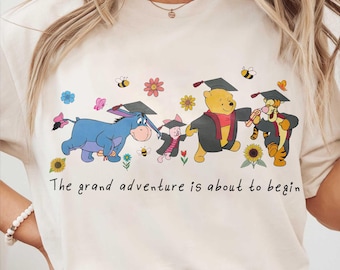 Winnie The Pooh The Grand Adventure Is About To Begin PNG, Pooh Graduation PNG, Disneyland Trip, Disney Senior 2026 Digital Download