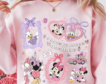 Retro Coquette Bows Minnie And Daisy PNG, Disney Bestie Design, Disney Girls Trip WDW Magic Kingdom Disneyland Matching Digital Download