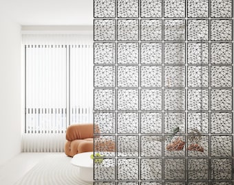 Modulaire hangende houten scheidingswanden - privacyscherm en decoratieve wandverdeling