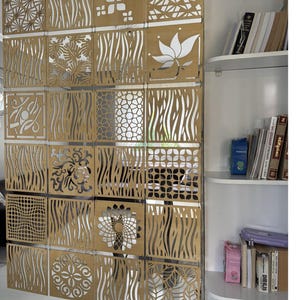 MDF Decorative Wood Wall Panels - 12 Piece Set Room Divider