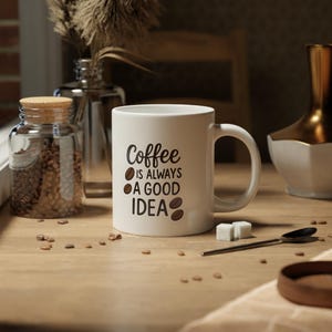Coffee Humor Jumbo Mug, 20oz, Perfect for Caffeine Lovers, Gift for Coffee Addicts, Funny Mug for Home or Office