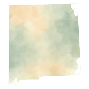 New Mexico State Wall Art, Water Color Design
