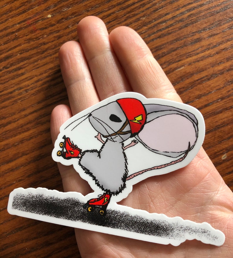 Disco Roller Girl Vinyl Sticker Mouse