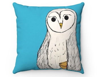 Teal Owl Throw Pillow - Agatha Design, Indoor Decor