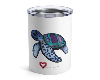 Janis Meeresschildkröte - Weiß isolierter Becher 10oz