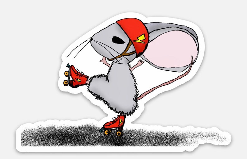 Disco Roller Girl Vinyl Sticker Mouse