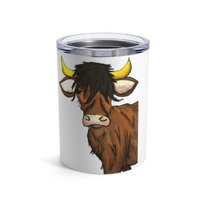 Hal (Saucy Bovine) White Insulated Tumbler 10oz