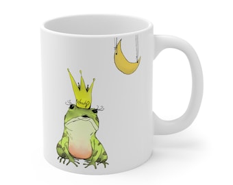 Wendy - Paper Moon Princess (Frosch) Weiße Keramik Tasse 11oz