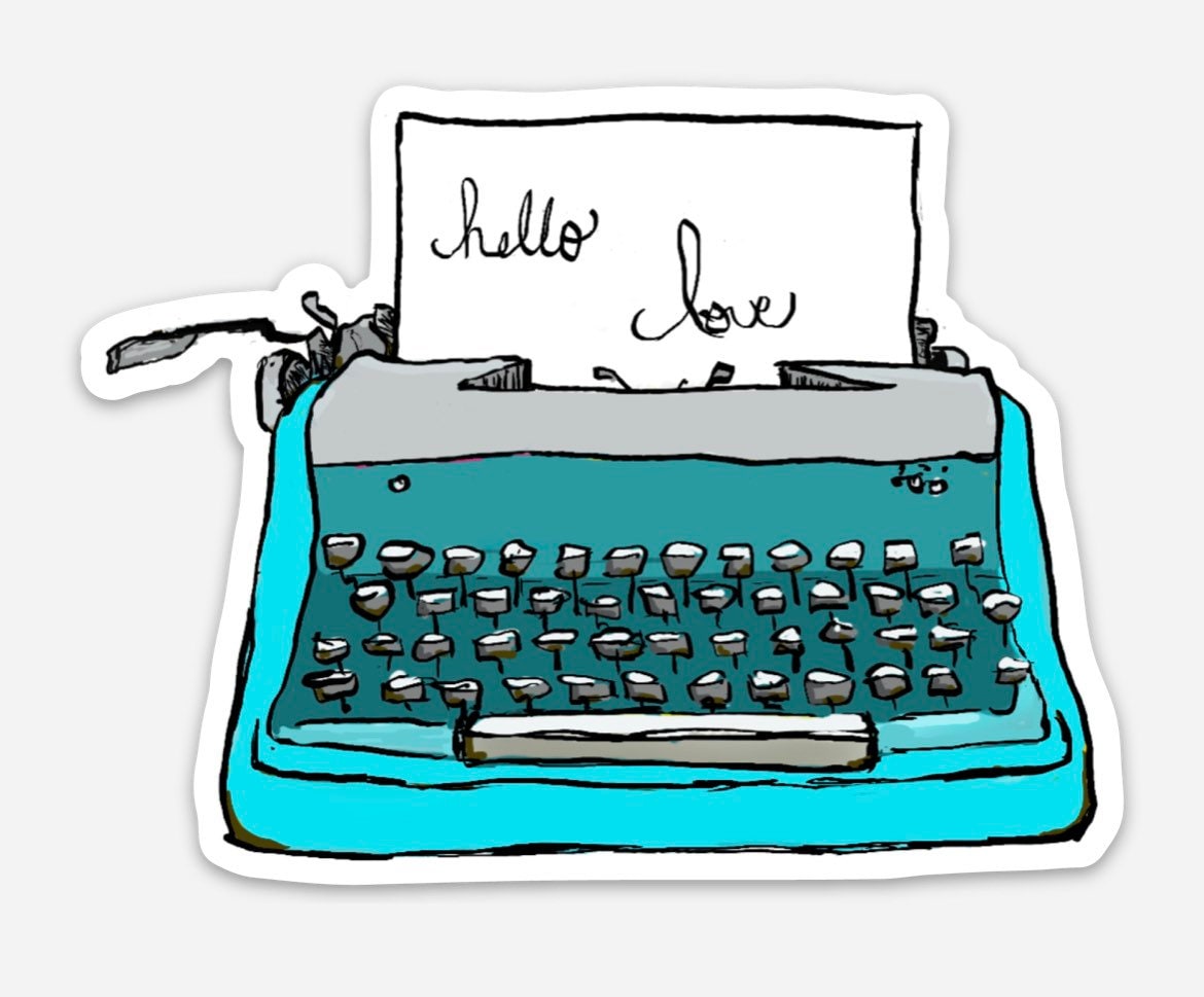 Old School Typewriter Vinyl Sticker - Etsy