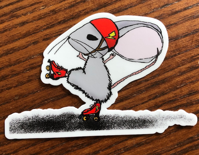 Disco Roller Girl Vinyl Sticker Mouse