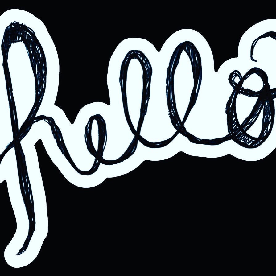 Hello Cursive Script - Vinyl Sticker - Etsy