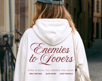 Hoodie Vijanden van geliefden boekenliefhebbers cadeau BookTok Romantasy Sweatshirt Dark Academia oversized Merch gezellig cadeau voor liefhebbers van Fantasy Reader